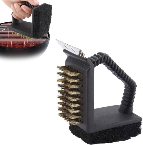 3in1 bbq brush with scraper - with,