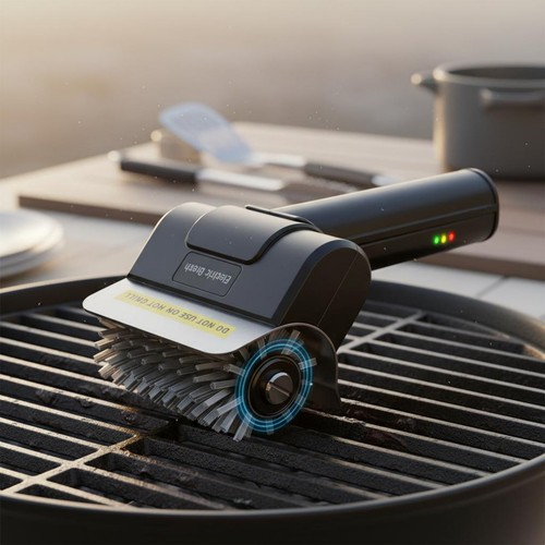 Electric bbq cleaning - bbq, brush