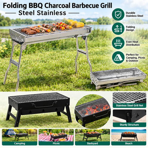 Folding bbq charcoal barbecue - bbq,