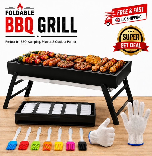 Portable folding charcoal bbq - portable,