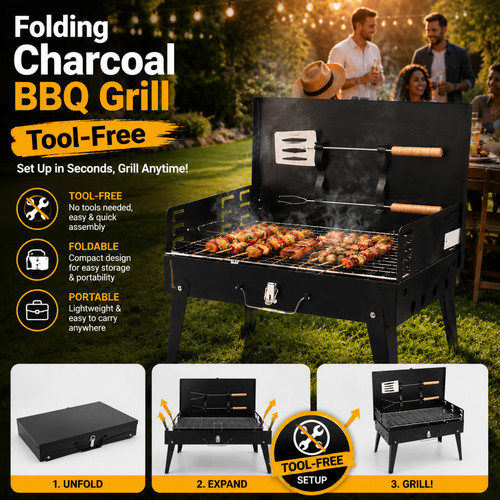 Portable folding charcoal - portable,
