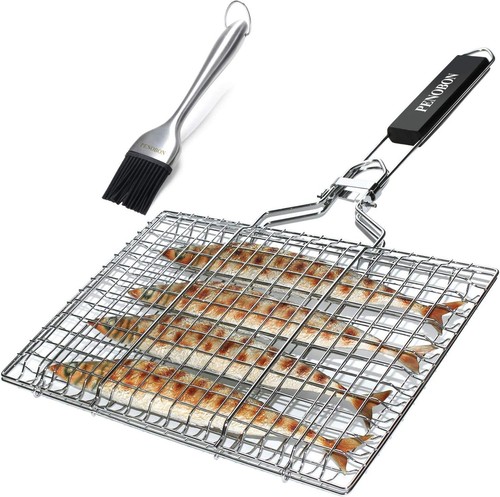 Fish grilling basket - grilling, folding