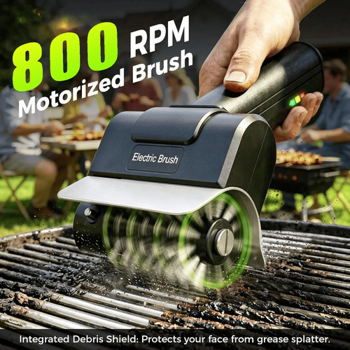 Portable electric grill brush - electric,